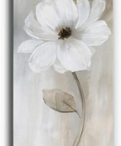 Elegant White Rose Floral Canvas Wall Art