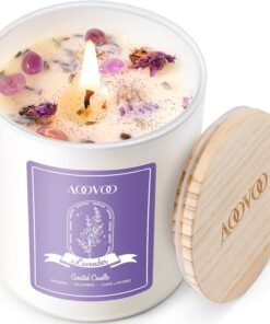Lavender Crystal Soy Candle for Relaxation Gifts