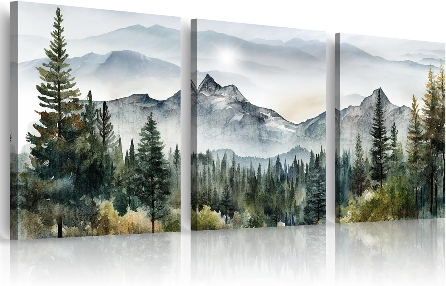 Abstract Mountain Forest Canvas Art Set
