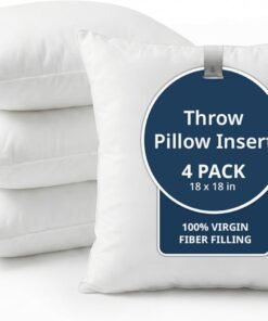 LANE LINEN 4 Pack White Throw Pillow Inserts