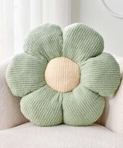 Soft Sage Green Flower Throw Pillow for Home Decor