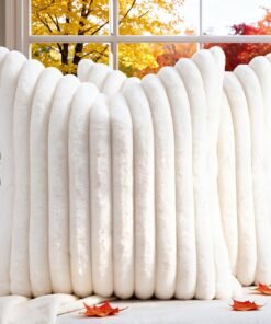 Cream White Faux Fur Pillow Covers Set of Two