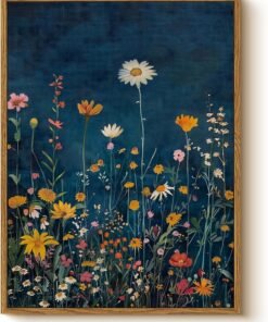 Vintage Floral Wildflower Canvas Wall Art